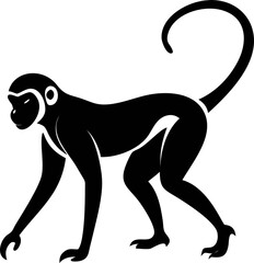 Elegant monkey vector icon, abstract and modern. Ideal for wildlife themes