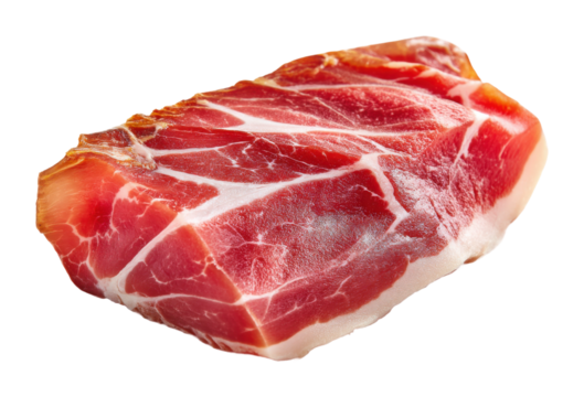 Slicing delicious prosciutto ham culinary workshop gourmet kitchen warm atmosphere isolated on transparent background