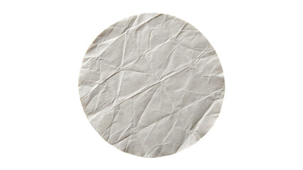 Circular Textured Paper with Creases Isolated on transparent Background emphasizing texture.