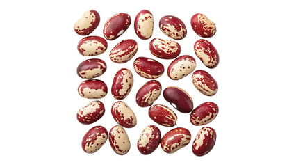 Close-Up View of Red Speckled Kidney Beans Isolated on transparent background