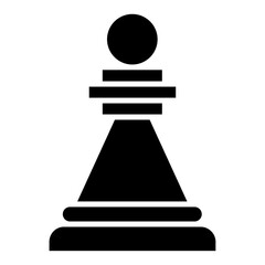 Chess pawn icon Flat outline fill black and white
