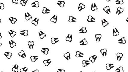 Playful Black Tooth Pattern Design for Creative Dental Decor