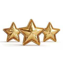 Golden stars in a row, shining brightly, symbolizing achievement and excellence, suitable for awards or recognition themes.