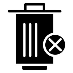 Delete icon Flat outline fill black and white