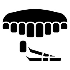 dental veneer Icon Flat outline fill black and white