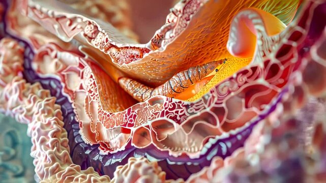 Gallbladder anatomy focus, mucosa, muscularis, serosa layers for bile concentration