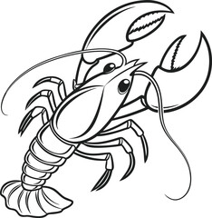 Vector cartoon illustration of a red river crab, a seafood animal with claws and a shell, isolated on whiteVector cartoon illustration of a red river crab, a seafood animal with claws and a shell, iso