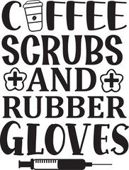 Coffee scrubs and rubber gloves design file