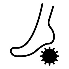 Foot massage orthopedic ball icon Flat outline fill black and white