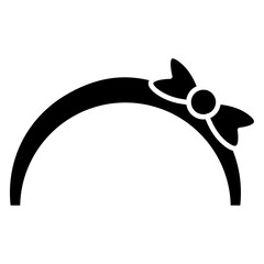 Hair band icon Flat outline fill black and white