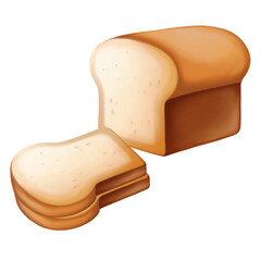 Baked bread cartoon style vector 03