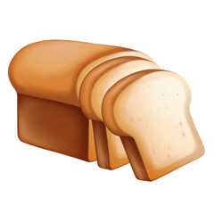 Baked bread cartoon style vector 02