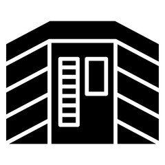 Infrared heat cabin icon Flat outline fill black and white