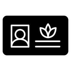Medical marijuana card icon Flat outline fill black and white