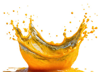 Dynamic juice splash action high-quality vibrant colors creative concept isolated on transparent background