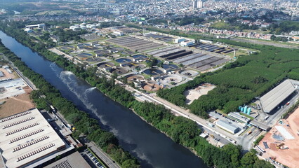 Aerial View of the Barueri Wastewater Treatment Plant – São Paulo, Brazil