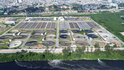 Aerial View of the Barueri Wastewater Treatment Plant – São Paulo, Brazil