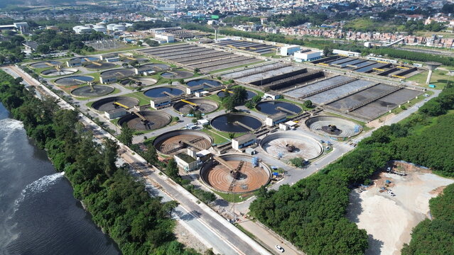 Aerial View of the Barueri Wastewater Treatment Plant &ndash; S&atilde;o Paulo, Brazil
