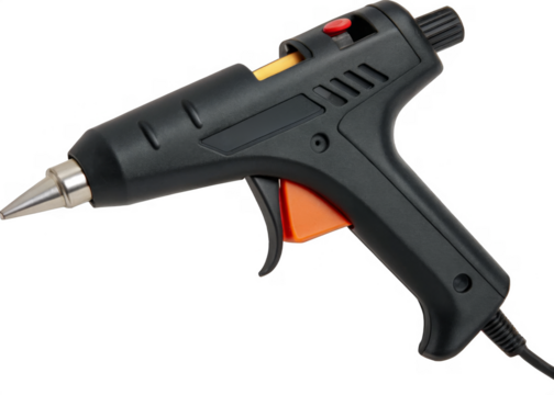 Hot glue gun isolated on transparent background.