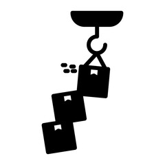 Overflow shipment icon Flat outline fill black and white