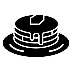 pancakes icon Flat outline fill black and white