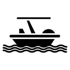 pedalo icon Flat outline fill black and white