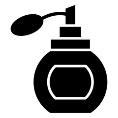 Perfume bottle icon Flat outline fill black and white
