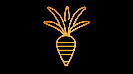 Minimalist vector illustration featuring a bright orange carrot icon.


