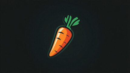 Flat-style carrot icon created as a vector illustration for digital use.

