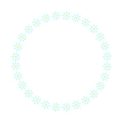 水色の花のフレーム