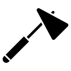 reflex hammer icon Flat outline fill black and white