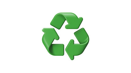 Green recycling symbol icon 
