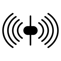Sensor icon Flat outline fill black and white