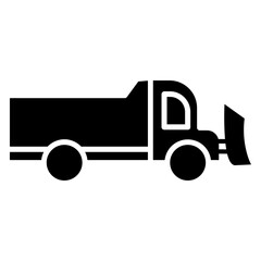 Snowplow icon Flat outline fill black and white