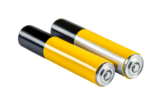 Two AA batteries on a black background symbolizing energy and power sources