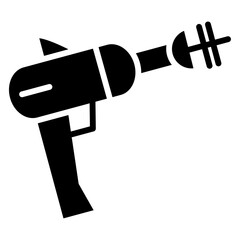 Space gun icon Flat outline fill black and white