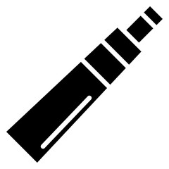 Toothpaste tube icon Flat outline fill black and white