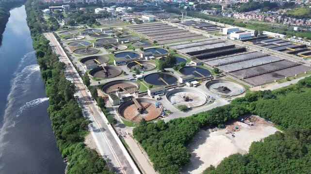 Aerial View of the Barueri Wastewater Treatment Plant &ndash; S&atilde;o Paulo, Brazil