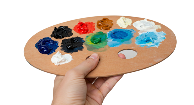 transparent hands and palette