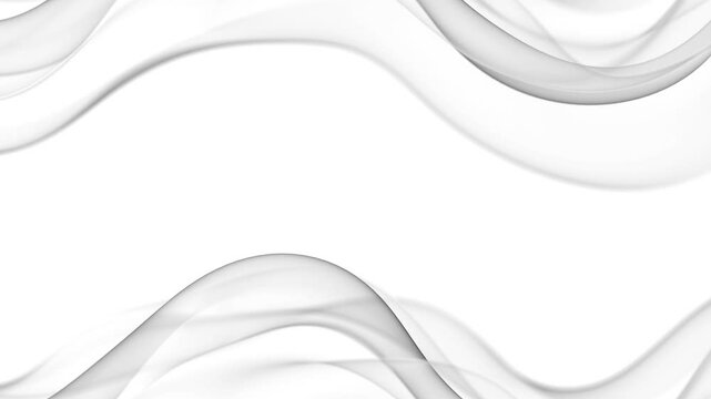 Looping 3D animation &ndash; Abstract black and white silky waves on white background