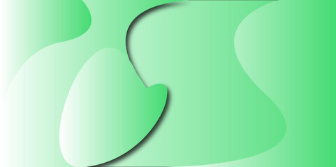 Green heart symbol on abstract leaf background with eco design elements