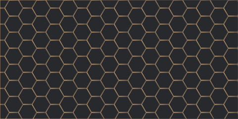 Seamless hexagonal metal grid pattern with a honeycomb texture background