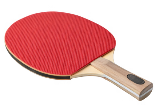 Ping pong paddle isolated on transparent background.