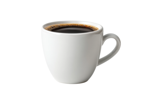 PNG White mug filled with fresh black coffee