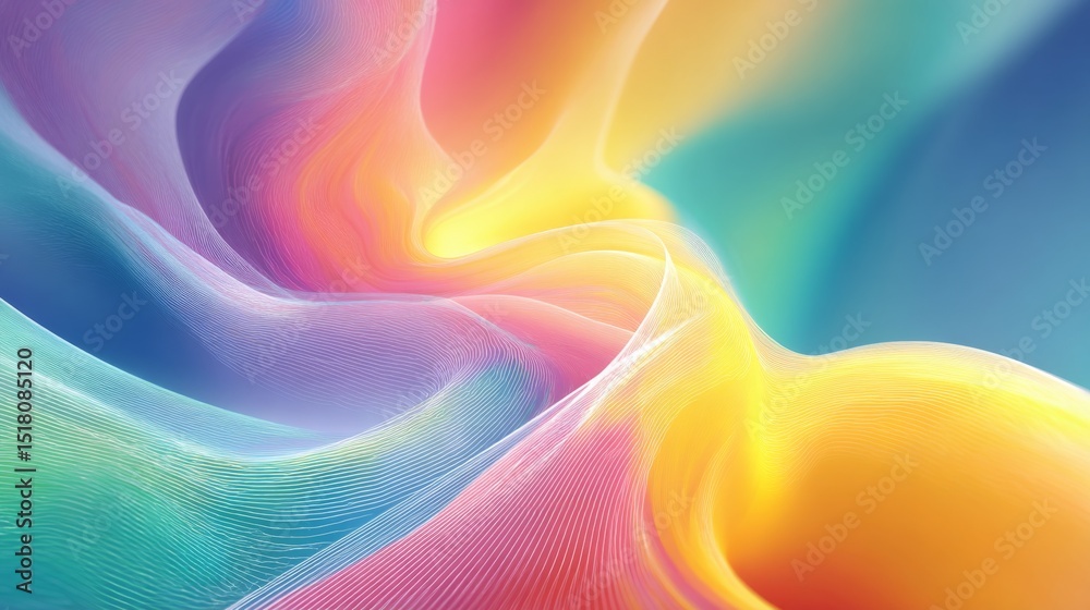Poster Psychedelic Montage Art Featuring Colorful Gradients and Abstract Lines Creating a Mesmerizing Visual Experience