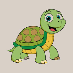 Obraz premium Cute Cartoon Turtle Illustration