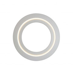 Minimalist circular plate, sleek white design, perfect for modern dining, emphasizes clean lines and elegance, ample space for presentation. Isolated on white background or PNG