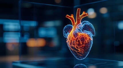 Human Heart Anatomy 3D Wireframe Model Medical Illustration Cardiovascular System