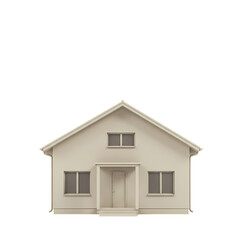Minimalist Rendering A Simple House Model isolated on transparent bacckground