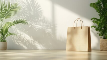 Empty room, sunlight, paper bag